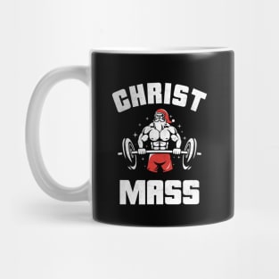 Bodybuilding Christmas Christ Mass Gym Addict Mug